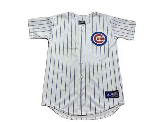 Vintage Chicago Cubs Majestic Baseball Jersey Sewn Stitched Logo Youth L 14 - 16