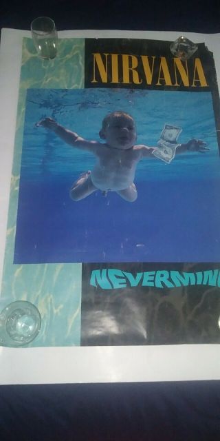 Nirvana “Nevermind” 1991 Promo Poster Sub Pop - Kurt Cobain 35x23 2