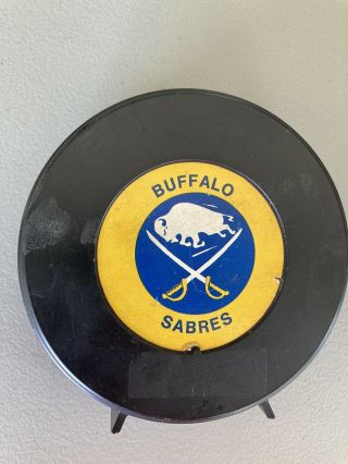Vintage Buffalo Sabres Hockey Large Puck Bank 1970s NHL 2