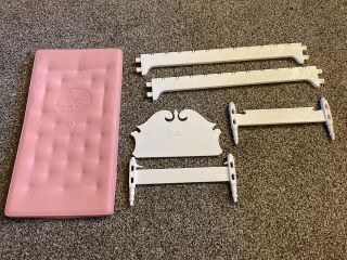 Vintage Susy Goose Barbie Bed Frame & Mattress Pink And White.