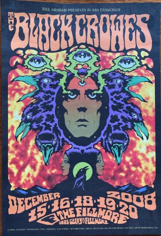 The Black Crowes: Fillmore,  S.  F.  (12/15 - 20,  2008) Poster