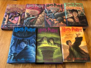 Vg Set Of 7 Hcs All First Edition &1st Printing (3) Harry Potter By J K Rowling