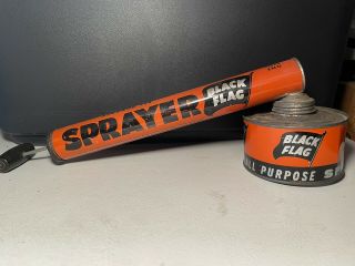 Vintage Black Flag Bug Metal Tin Can 1 Pint All Purpose Sprayer,  Vintage Decor