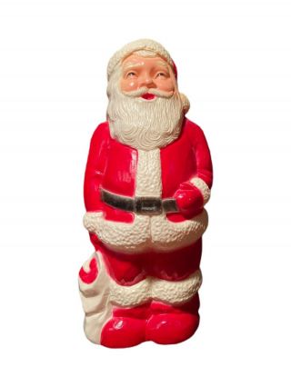 Vintage Union Products Santa Claus Plastic Blow Mold Christmas 13.  5” 1960’s 1543