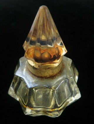 Vintage Miniature Art Deco Clear Glass Retro Perfume Empty Bottle