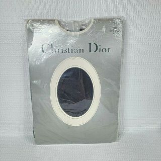 Vtg Christian Dior Pantyhose Sz 4 Black Rhinestones 942 Flocking Seam Ultrasheer