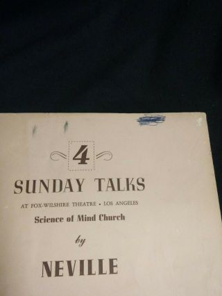 4 SUNDAY TALKS 1956 Science of Mind Church NEVILLE GODDARD vintage softcover 6