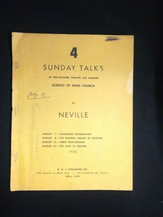 4 Sunday Talks 1954 Science Of Mind Church Neville Goddard Awakened Imagination