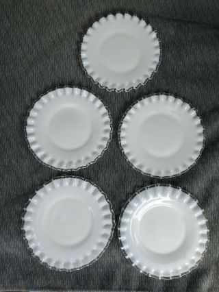Five Vintage 6.  5 In Fenton Silver Crest Dessert/bread Plates Perfect