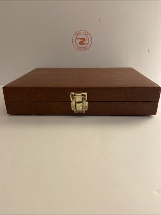 Vintage Backgammon Game Set W/ Brown Travel Case 9” X 7”