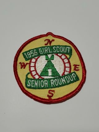 Vintage 1956 Girl Scout Senior Roundup Cloth Patch