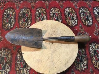 Vintage Garden Hand Shovel Wood Handle,  14 1/2” L,  3 1/2” W,  Ergonomics