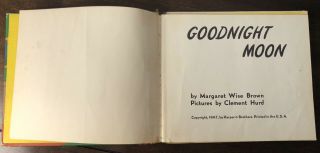 Goodnight Moon 1ST/1ST First Edition Margaret Wise Brown 1947 Harper & Brothers 4