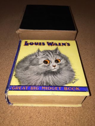 SCARCE 1930 ' s LOUIS WAIN ' s GREAT BIG MIDGET BIG LITTLE BOOK WITH ULTRA RARE BOX 5