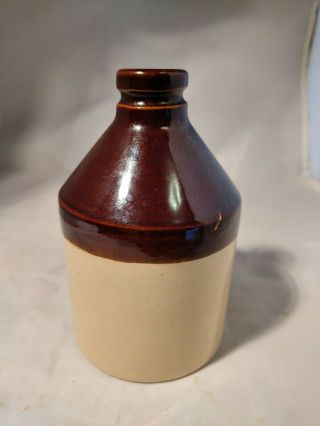 Antique MERCURY Stoneware Jug Crock Bottle EMPTY Vintage Medicine 4 3/4 