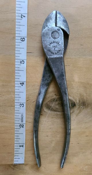 Vintage Crescent 7 " Diagonal Cutting Pliers 542 - 7 Solid Steel
