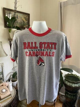 Ball State University Cardinals Vintage 80’s Style Large T - Shirt W/tags Unworn
