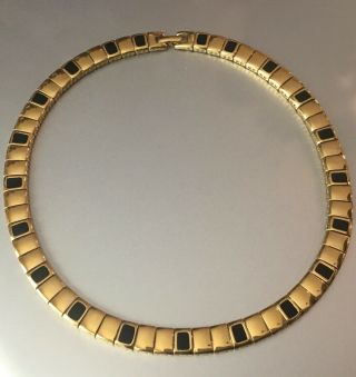 Vintage Monet Choker Necklace Art Deco Egyptian Revival Gold Tone