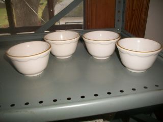 Vintage Buffalo China Pudding/soup Cups W/gold Trim 2