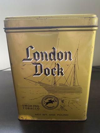 Vintage 1 Lb London Dock Tobacco Tin (a Kentucky Club Product)