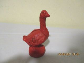 Vintage Cast Iron Red Goose Shoes Coin Bank 4.  25 Inches High