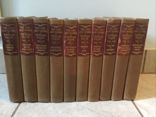 The Life And Work Of Thomas Paine 1925 Rare 10 Volume Set Patriots Edition,