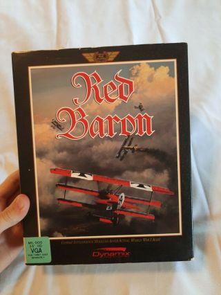 Red Baron 3.  5” Disks Ibm Pc Computer Flying Game Vintage Dynamix Sierra