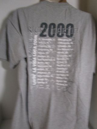 Vintage 2000 RICKY MARTIN Livin La Vida Loca Tour Concert T - Shirt Size Medium M 2