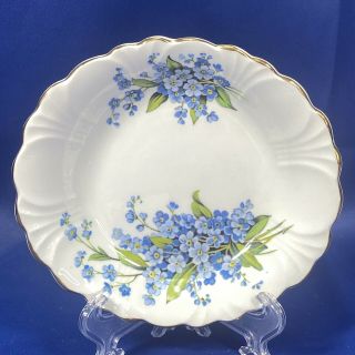 Vintage Windsor Bone China Oval Dish Trinket Tray Forget Me Not Flowers