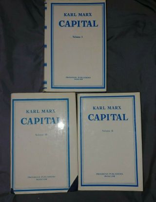Karl Marx 3 Volumes " Capital " Progress Publishers Moscow Edition Ussr Era