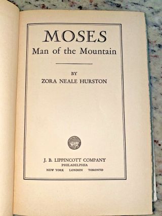 First Edition 1939:Moses Man of the Mountain Zora Neale Hurston,  Scarce 4