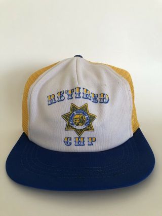 Vintage Retired Chp Snapback Mesh Trucker Hat California Highway Patrol