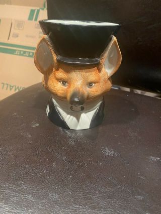 Vintage Fitz And Floyd Ceramic/porcelain Fox Head Mug