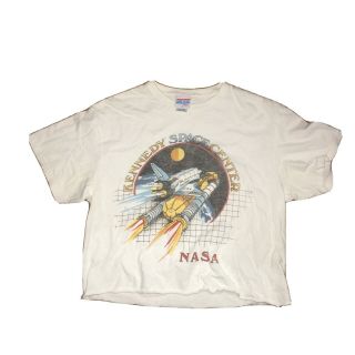 Vintage Y2k Kennedy Space Center Graphic Tee T - Shirt Small Nasa Spaceship