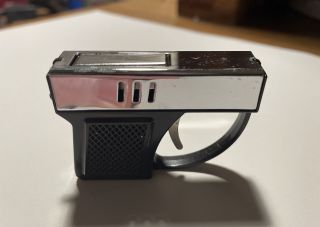 Vintage Gun Cigarette Lighter Mini Pistol Japan Key Chain Black And Chrome
