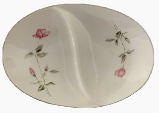 Style House - Dawn Rose Oval Divided Bowl 1950s Vintage 50’s Fine China
