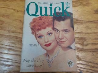 Quick News Weekly - October 13,  1952 Lucille Ball & Desi Arnaz