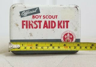 Vintage Johnson & Johnson 1950s Boy Scout First Aid Kit Hinged Tin Box