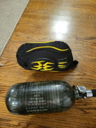 Pure Energy Paintball Hpa Tank 68/3000 Psi Carbon Fiber Expired Vintage W/ Cover