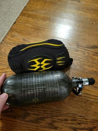 Pure Energy Paintball HPA Tank 68/3000 PSI Carbon Fiber EXPIRED vintage w/ cover 3