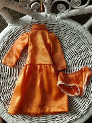 Vintage Ideal Crissy Doll Orange Dress And Panties