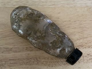 Antique Rare Potato Whiskey Flask Bottle,  Vintage Glass Pat Apld For