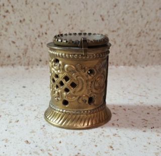 Vintage Anna Griffin For Two’s Company Brass Stamp Roll Box Holder 2” Tall