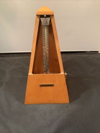 Vintage Seth Thomas Wooden Metronome 10 Model E873 - 008 Missing Front Panl