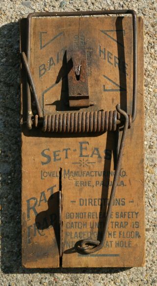 Antique Lovel Manufacturing Set - Easy Rat Trap - Erie,  Pennsylvania