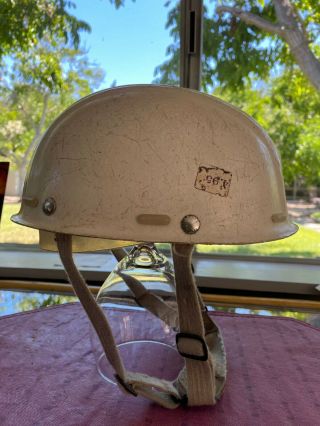 Vintage Rock Climbing Helmet From The 1950s Or 60s Old And Worn