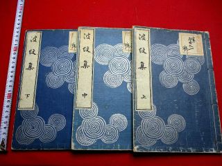 2 - 30 Wave Pattern Design Hamon Japanese Woodblock Print 3 Book
