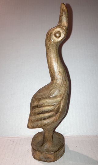 Vintage Hand Carved Wood Duck Figure Signed Copeland 9” Tall