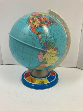 Vintage Ohio Art Tin Litho World Globe
