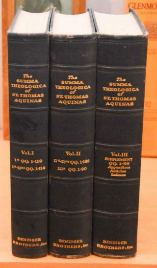 Summa Theologica Of St.  Thomas Aquinas Three Volumes,  Complete 1st American 1948